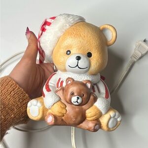 Vintage Teddy Bear Lamp Nursery Night Light Christmas Bear Decor